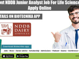 Govt NDDB Analyst Vacancy
