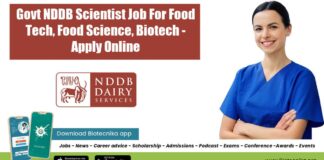 Govt NDDB Scientist Vacancy