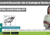 Govt Research Associate Job at Zoological Survey of India Govt Research Associate Job