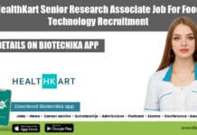 HealthKart Senior Research Associate Job For Food Technology Recruitment HealthKart Jobs Food Tech