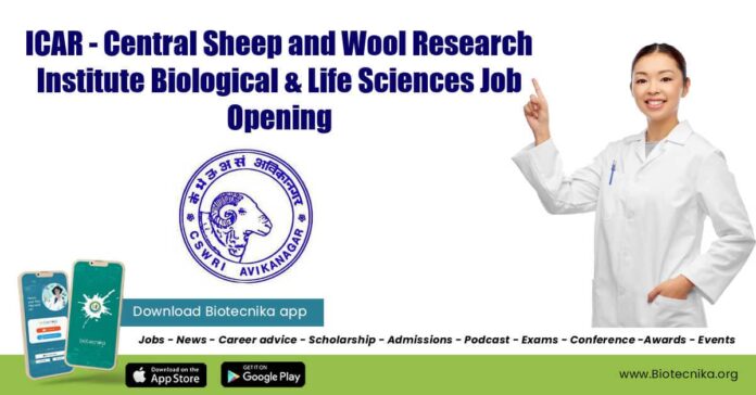 ICAR-CSWRI Job Opening