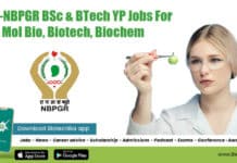 ICAR-NBPGR BSc & BTech YP Jobs For Mol Bio, Biotech, Biochem ICAR-NBPGR Young Professional Job