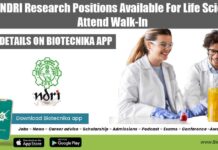 ICAR-NDRI Research Positions Available For Life Sciences, Attend Walk-In ICAR-NDRI Research Positions
