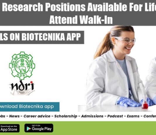 ICAR-NDRI Research Positions