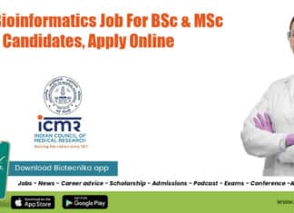 ICMR Bioinformatics Job For