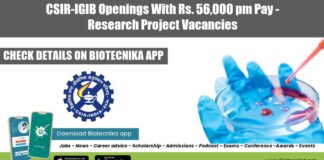 IGIB Research Jobs 2022