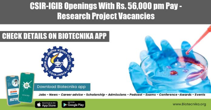 IGIB Research Jobs 2022