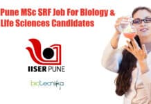 IISER Pune MSc SRF Job For Biology & Life Sciences Candidates IISER Pune Biology SRF