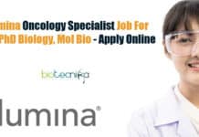 Illumina Oncology Specialist Job For MSc, PhD Biology, Mol Bio – Apply Online Illumina Mol Bio Jobs