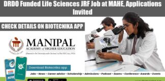 MAHE Manipal JRF Job