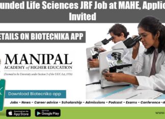 MAHE Manipal JRF Job