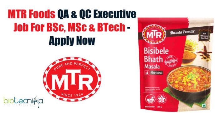 MTR Foods Bengaluru Jobs