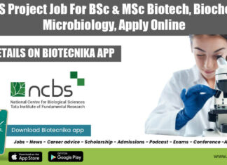 NCBS Project Vacancy 2022