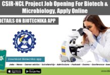 CSIR-NCL Project Job Opening For Biotech & Microbiology, Apply Online NCL Associate Jobs 2022