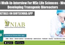 NIAB Walk-In-Interview For MSc Life Sciences – Work In Developing Transgenic Bioreactors NIAB SRF 2022 Vacancy