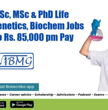 NIBMG BSc, MSc & PhD Life Sciences, Genetics, Biochem Jobs With Up to Rs. 85,000 pm Pay NIBMG Research Jobs 2022