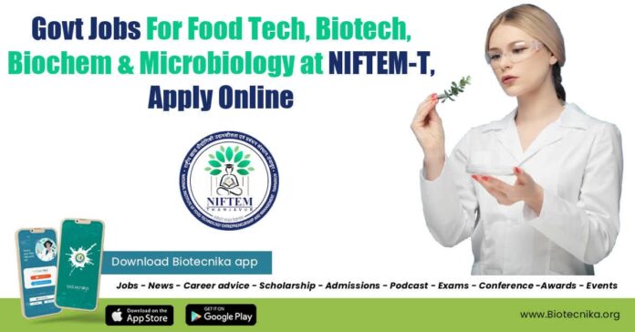 NIFTEM-T Jobs 2022