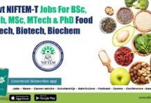Govt NIFTEM-T Jobs For BSc, BTech, MSc, MTech & PhD Food Tech, Biotech, Biochem NIFTEM-T Jobs 2022 For
