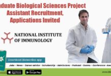 NII Graduate Biological Sciences Project Assistant Recruitment, Applications Invited NII Biological Science Job