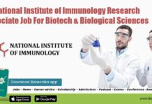 National Institute of Immunology Research Associate Job For Biotech & Biological Sciences NII PhD Opening Available