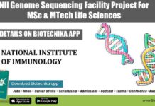 NII Genome Sequencing Facility Project For MSc & MTech Life Sciences NII Project SRF Vacancy
