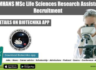 NIMHANS Research Vacancy Opening
