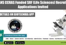 NIMHANS CCRAS Funded SRF (Life Sciences) Recruitment, Applications Invited NIMHANS SRF Life Sciences