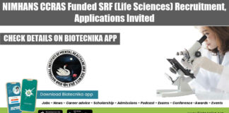 NIMHANS SRF Life Sciences