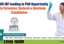 ICMR-NIN JRF Leading to PhD Opportunity For Life Sciences, Biotech & Biochem Candidates NIN JRF Opportunity