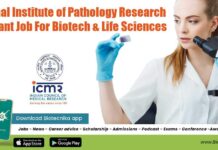 National Institute of Pathology Research Assistant Job For Biotech & Life Sciences NIP Research Assistant Vacancy