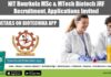 NIT Rourkela MSc & MTech Biotech JRF Recruitment, Applications Invited NIT Rourkela Research Opening