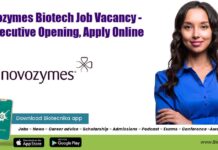 Novozymes Biotech Job Vacancy – Jr. Executive Opening, Apply Online Novozymes Biotech Job copy