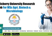 Pondicherry University Research Job For MSc Agri, Biotech & Microbiology Pondicherry University Research Job
