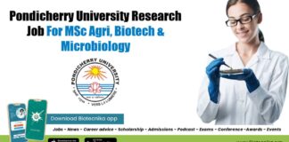 Pondicherry University Research Job