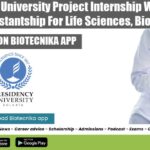 Presidency University Project Internship With Monthly Assistantship For Life Sciences, Biotech Project Internship 2022