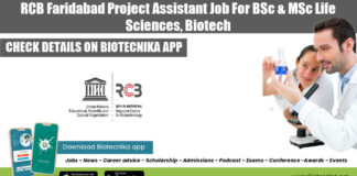 RCB BSc MSc Jobs