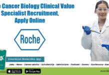Roche Cancer Biology Clinical Value Specialist Recruitment, Apply Online Roche Cancer Biology Job