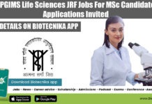 SGPGIMS Life Sciences JRF Jobs For MSc Candidates, Applications Invited SGPGIMS JRF Openings 2022