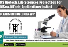 SGPGIMS Biotech, Life Sciences Project Job For MSc & MTech, Applications Invited SGPGIMS Project Vacancy