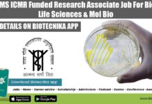 SGPGIMS ICMR Funded Research Associate Job For Biotech, Life Sciences & Mol Bio SGPGIMS Research Opening 2022