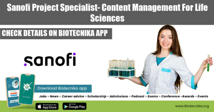 Sanofi Project Specialist Job