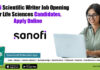 Sanofi Scientific Writer Job Opening For Life Sciences Candidates, Apply Online Scientific Writing Jobs India