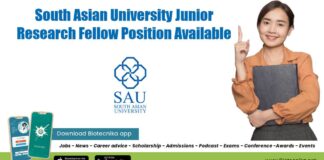 South Asian University JRF