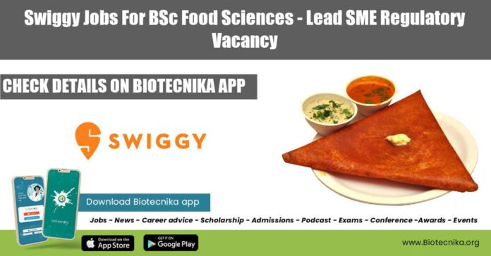 Swiggy Food Science Jobs