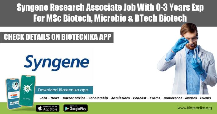 Syngene Microbiology Freshers Job