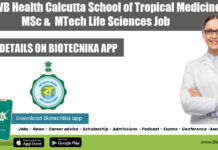 Govt WB Health Calcutta School of Tropical Medicine MSc & MTech Life Sciences Job WB Health Research Jobs