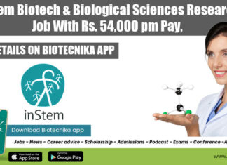 inStem Research Jobs 2022