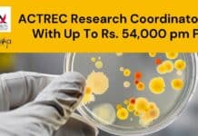 ACTREC Research Coordinator Job With Up To Rs. 54,000 pm Pay ACTREC Research Coordinator Post