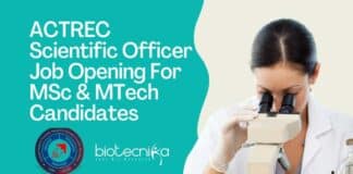 ACTREC Scientific Officer Job