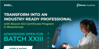 Biocon Certificate Program Biosciences Batch XXII Admissions Open
